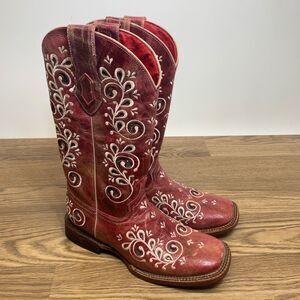 Ferrini Bella Embroidered Square Toe Cowboy  Womens Size 9.5 B Casual Boots